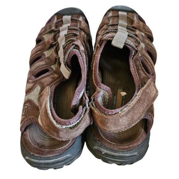 Men's Size 10 - Skechers Brown Leather Outdoor - Fisherman Sandal Shoes - Picture 2 of 11